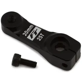 Team Associated ASC81673 Factory Team Aluminum 20mm Servo Horn (Black) (-2mm Offset) (25T-Futaba/ProTek)
