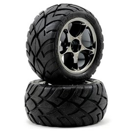 Traxxas TRA2478A 2.2 Anconda Tires on racer Black Chrome Wheels Rear (2)
