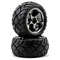 Traxxas TRA2478A 2.2 Anconda Tires on racer Black Chrome Wheels Rear (2)