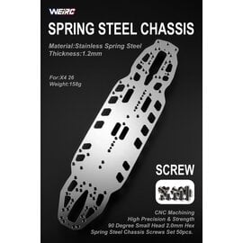 WeiRC WEI-SCSET-X426  WeiRC 1.2mm Steel Chassis w/ Screws Set for Xray X4 2026 (158g)