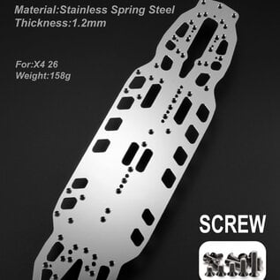 WeiRC WEI-SCSET-X426  WeiRC 1.2mm Steel Chassis w/ Screws Set for Xray X4 2026 (158g)