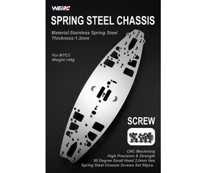 WEI-SCSET-MTC3 WeiRC 1.2mm Steel Chassis w/ Screws Set for Mugen