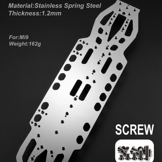 WeiRC WEI-SCSET-Mi9  WeiRC  1.2mm Steel Chassis w/ Screws Set for  Schumacher Mi9