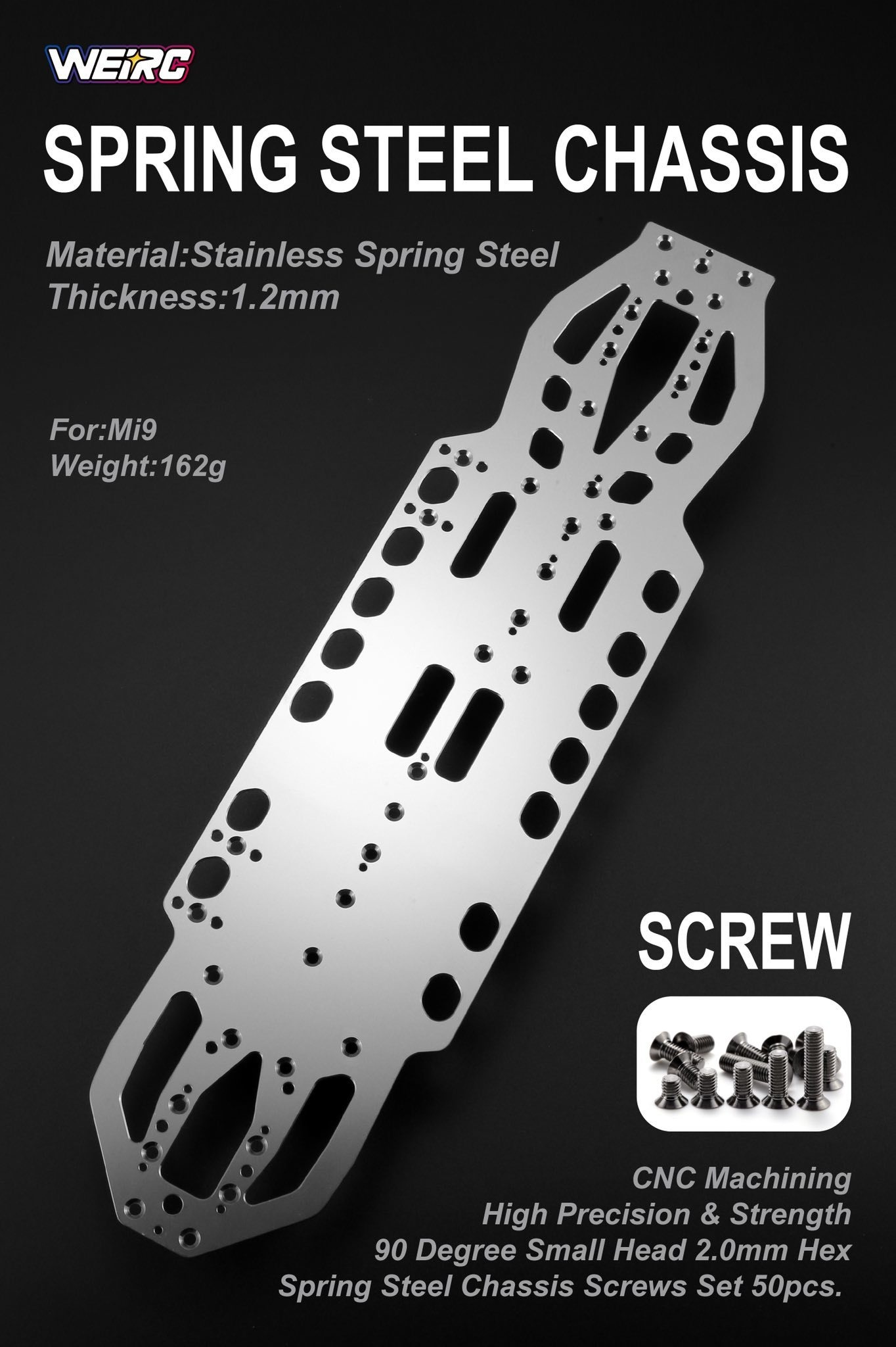 WEI-SCSET-X426 WeiRC 1.2mm Steel Chassis w/ Screws Set for Xray X4
