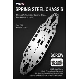 WeiRC WEI-SCSET-TC8  WeiRC 1.2mm Steel Chassis w/ Screws Set for TC8