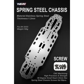 WeiRC WEI-SCSET-X422  WeiRC 1.2mm Steel Chassis w/ Screws Set for Xray X4 2022 & 2023