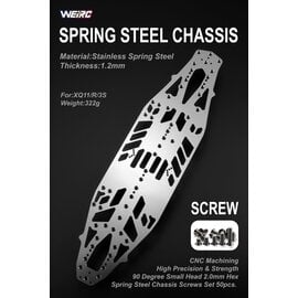 WeiRC WEI-SCSET-XQ11R  WeiRC 1.2mm Steel Chassis w/ Screws Set for XQ11R