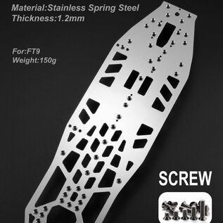 WeiRC WEI-SCSET-FT9  WeiRC  1.2mm Steel Chassis w/ Screws Set for Schumacher FT9