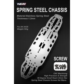 WeiRC WEI-SCSET-X425  WeiRC 1.2mm Steel Chassis w/ Screws Set for Xray X4 2025 (163g)