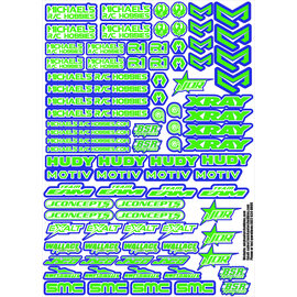 MRC Hobbies Products MRC8511SBWG  MRC Sponsor 8.5x11 Sticker Sheet - Blue White Green