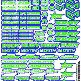 MRC Hobbies Products MRC8511SBWG  MRC Sponsor 8.5x11 Sticker Sheet - Blue White Green