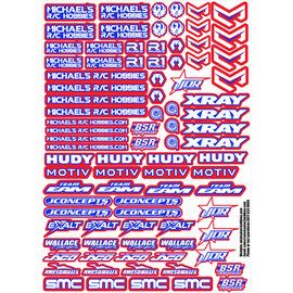 MRC Hobbies Products MRC8511SRBW  MRC Sponsor 8.5x11 Sticker Sheet - Red Blue White
