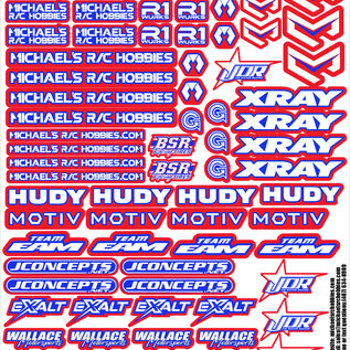 MRC Hobbies Products MRC8511SRBW  MRC Sponsor 8.5x11 Sticker Sheet - Red Blue White