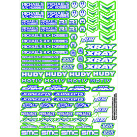 MRC Hobbies Products MRC8511SGBW  MRC Sponsor 8.5x11 Sticker Sheet - Green Blue White