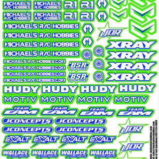 MRC Hobbies Products MRC8511SGBW  MRC Sponsor 8.5x11 Sticker Sheet - Green Blue White