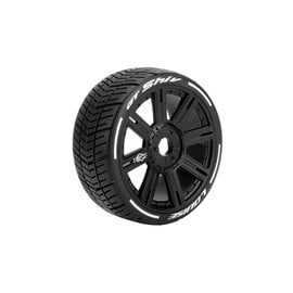 Louise RC LOULT3284SB  MFT GT-Shiv 1/8 GT Tires, 17mm Hex, Soft, Mounted on Black Spoke Rim, Front/Rear (2)