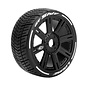 Louise RC LOULT3284SB  MFT GT-Shiv 1/8 GT Tires, 17mm Hex, Soft, Mounted on Black Spoke Rim, Front/Rear (2)