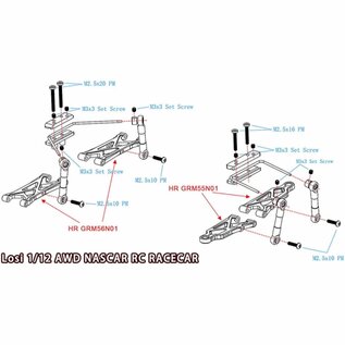 HOT RACING HRAGRM311TY01  Anti-Roll Sway Bar set Grom Typhon Nascar