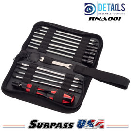 Surpass Hobby USA RNA001 Hobby Details Sport Plus Complete Tool Set with Bag 12pcs