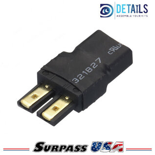 Surpass Hobby USA DTSPHB-10 Hobby Details T-Plug (Deans) Female to TRX Male Adapter for RC Lipo Batteries (1pc)