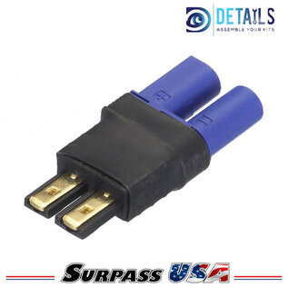 Surpass Hobby USA DTSPHB-13 Hobby Details EC5 Female to TRX Male Adapter for RC Lipo Batteries (1pc)