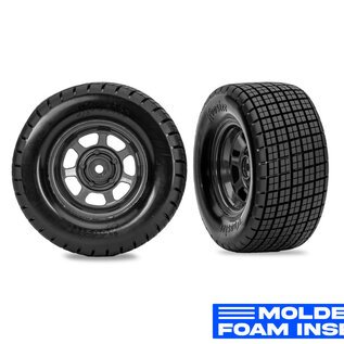 Traxxas TRA10474R Dirt Oval Gray Rear Wheels w/ Hoosier Tires (2)