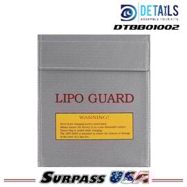 Surpass Hobby USA DTBB01002 Hobby Details LiPo Battery Safety Bag 23x30cm (9"x11.8")