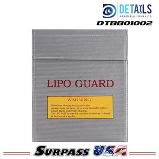 Surpass Hobby USA DTBB01002 Hobby Details LiPo Battery Safety Bag 23x30cm (9"x11.8")
