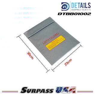 Surpass Hobby USA DTBB01002 Hobby Details LiPo Battery Safety Bag 23x30cm (9"x11.8")