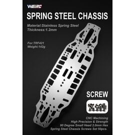 WeiRC WEI-SCSET-TRF421  WeiRC 1.2mm Steel Chassis w/ Screws Set forTRF421