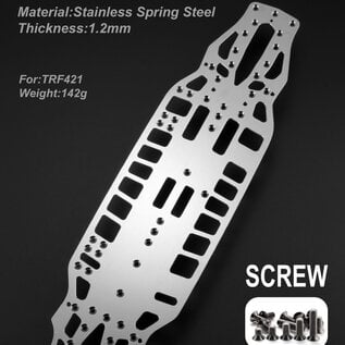 WeiRC WEI-SCSET-TRF421  WeiRC 1.2mm Steel Chassis w/ Screws Set forTRF421