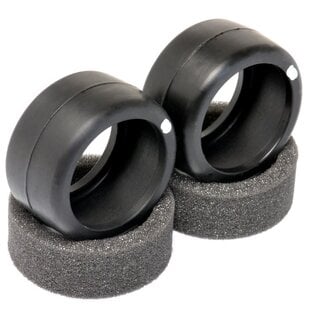 Exotek Racing EXO2354  F1 1/10 RUBBER TIRES- FRONT SOFT 33X (CARPET), 1 pair belted rubber tires with foams