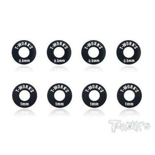 T-Works TA-102BK Aluminum 5mm Bore Wheel Shim  .5/.75/1.0mm (Black)