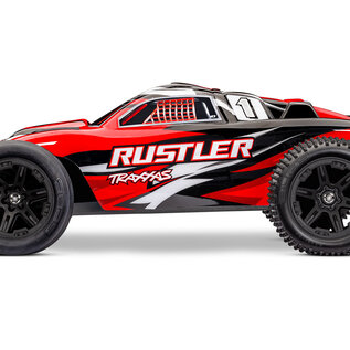 Traxxas TRA37254-8 REDX  Red  Rustler 2WD BL-2S Brushless RTR USB-C HD
