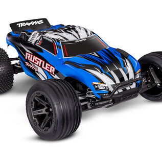 Traxxas TRA37254-8 BLUEX  Blue  Rustler 2WD BL-2S Brushless RTR USB-C HD