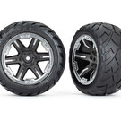Traxxas TRA6768X  RXT 2.8" Black & Chrome Wheels & Anaconda Tires (2)