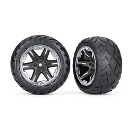 Traxxas TRA6768X  RXT 2.8" Black & Chrome Wheels & Anaconda Tires (2)