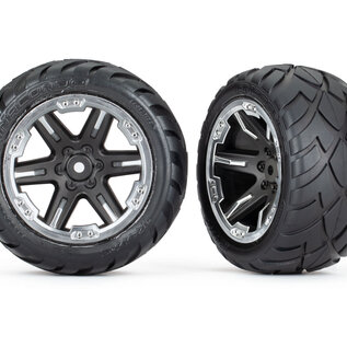 Traxxas TRA6768X  RXT 2.8" Black & Chrome Wheels & Anaconda Tires (2)