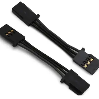 Futaba FUTUBC0092  55mm FF-GBB Heavy Duty Gyro Extension Cords (2) (Black) (Female-to-Female)