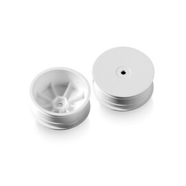 Xray XRA369912-H XRAY 12mm Hex "Aerodisk" 4WD Front Buggy Wheels (2) (White) (XB4) 369912-H