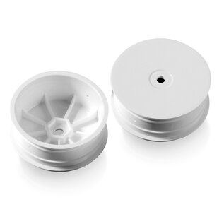 Xray XRA369912-H XRAY 12mm Hex "Aerodisk" 4WD Front Buggy Wheels (2) (White) (XB4) 369912-H