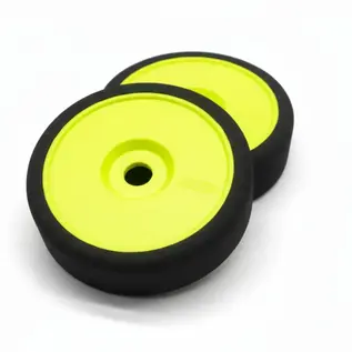 BSR BSRC8218Y 1/8 Double Pink Mounted GT Foam Tire On Yellow Dish Wheels (2)
