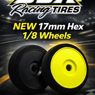 BSR BSRC8222Y 1/8 Gold Mounted GT Foam Tire On Yellow  Dish Wheels (2)