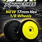 BSR BSRC8218Y 1/8 Double Pink Mounted GT Foam Tire On Yellow Dish Wheels (2)