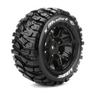 Louise RC LOULT3350BM  MFT X-Mallet Sport Monster Truck Tires, 24mm Hex, Mounted on Black Rim (2)