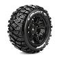 Louise RC LOULT3350BM  MFT X-Mallet Sport Monster Truck Tires, 24mm Hex, Mounted on Black Rim (2)
