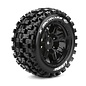 Louise RC LOULT3352BM  MFT X-Mcross Sport Monster Truck Tires, 24mm Hex, Mounted on Black Rim (2)