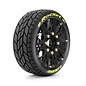Louise RC LOULT3362SB  MFT B-Rocket Soft 1/8 Buggy Tires, 17mm Hex, 0" & 1/2" Offset, Mounted on Black Rims, (2)