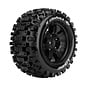 Louise RC LOULT3297BM  MFT X-Uphill Sport Monster Truck Tires, 24mm Hex, Mounted on Black Rim (2), fits Arrma Kraton 8S