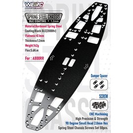 WeiRC WEI-DLCSCSET-A800R  WeiRC 1.2mm Spring Steel Chassis DLC Coating w/ Screws Set for Awesomatix A800RR (142g)